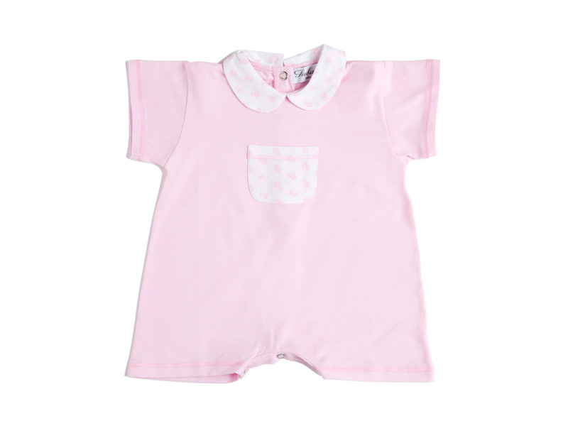 Siebaneck, i pigiami artigianali italiani: - Neonato - mod. 95 rosa/bianco