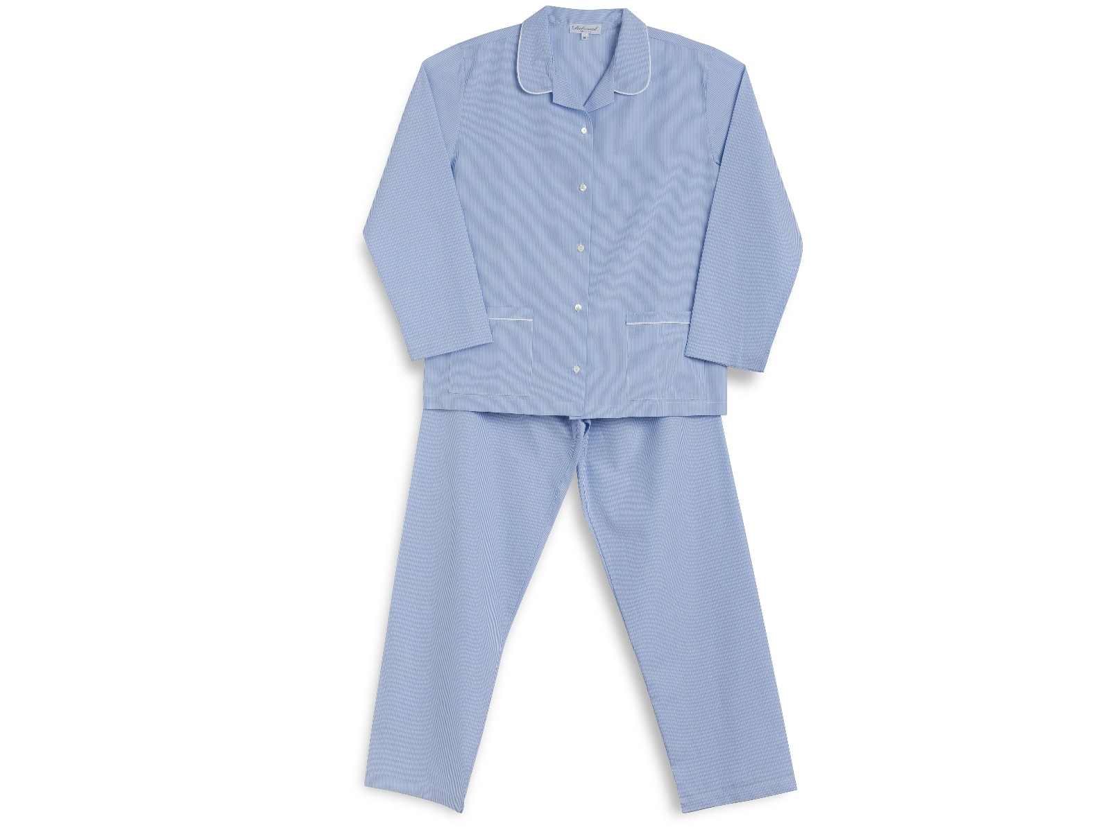 Siebaneck, i pigiami artigianali italiani: - Donna - mod. 1 bis Donna azzurro/bianco