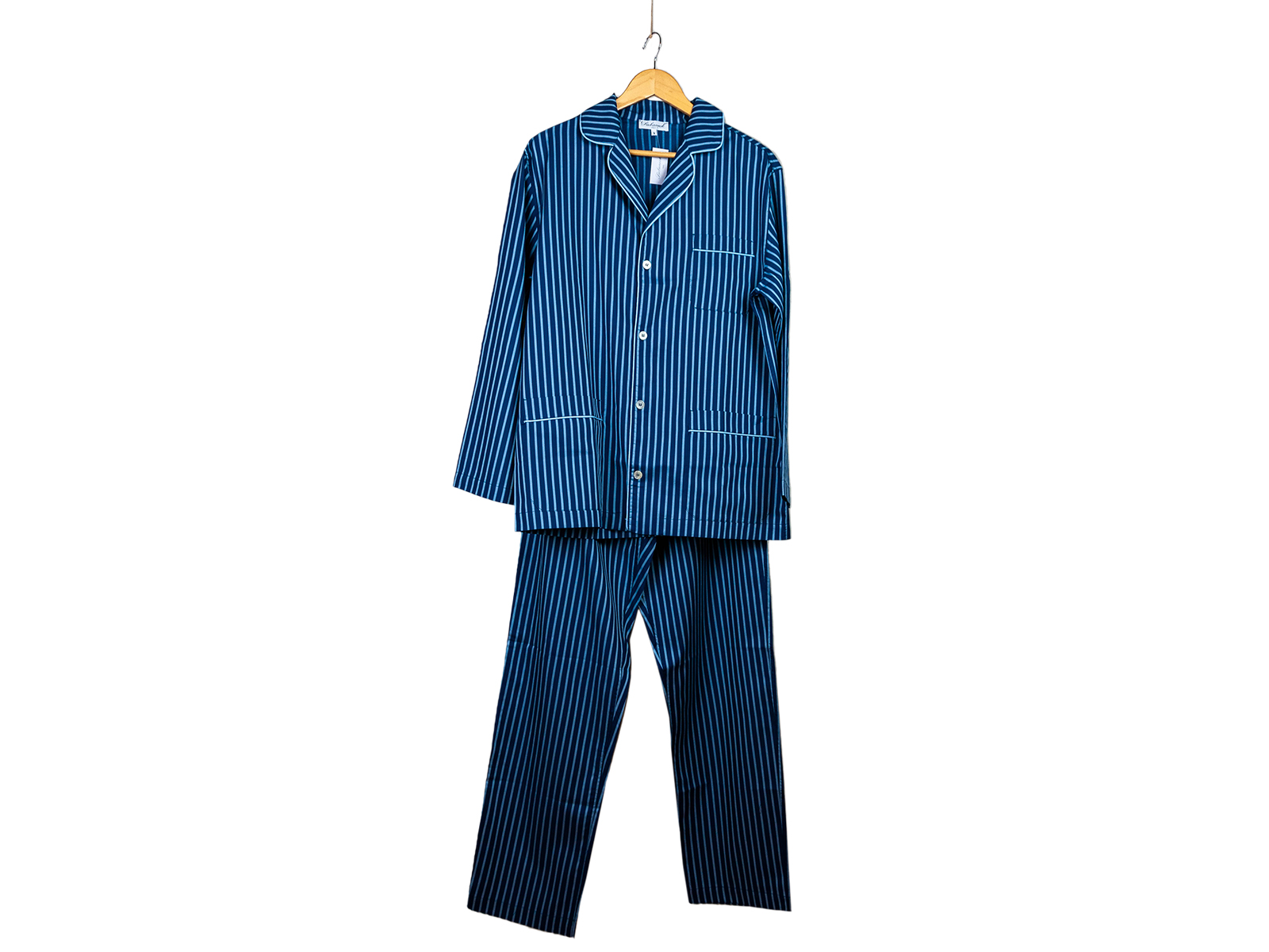  Siebaneck, i pigiami artigianali italiani: - uomo  - mod. 1 uomo blu rigato azzurro 