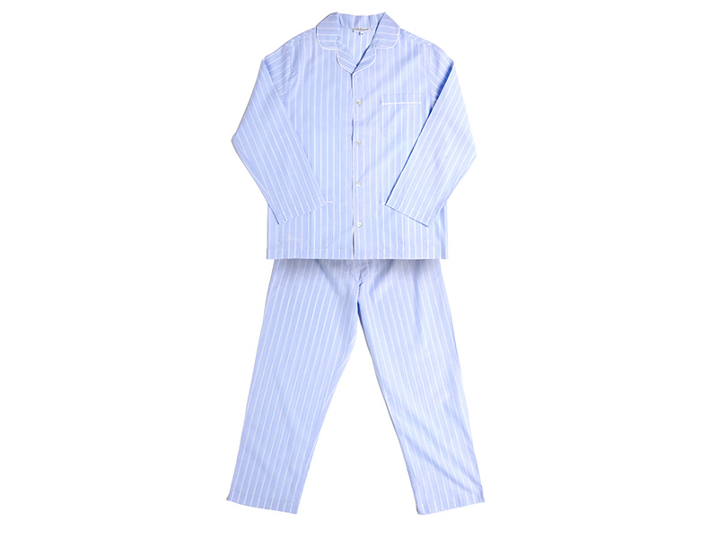 Siebaneck, i pigiami artigianali italiani: - Uomo - mod. 1 azzurro rigato bianco 