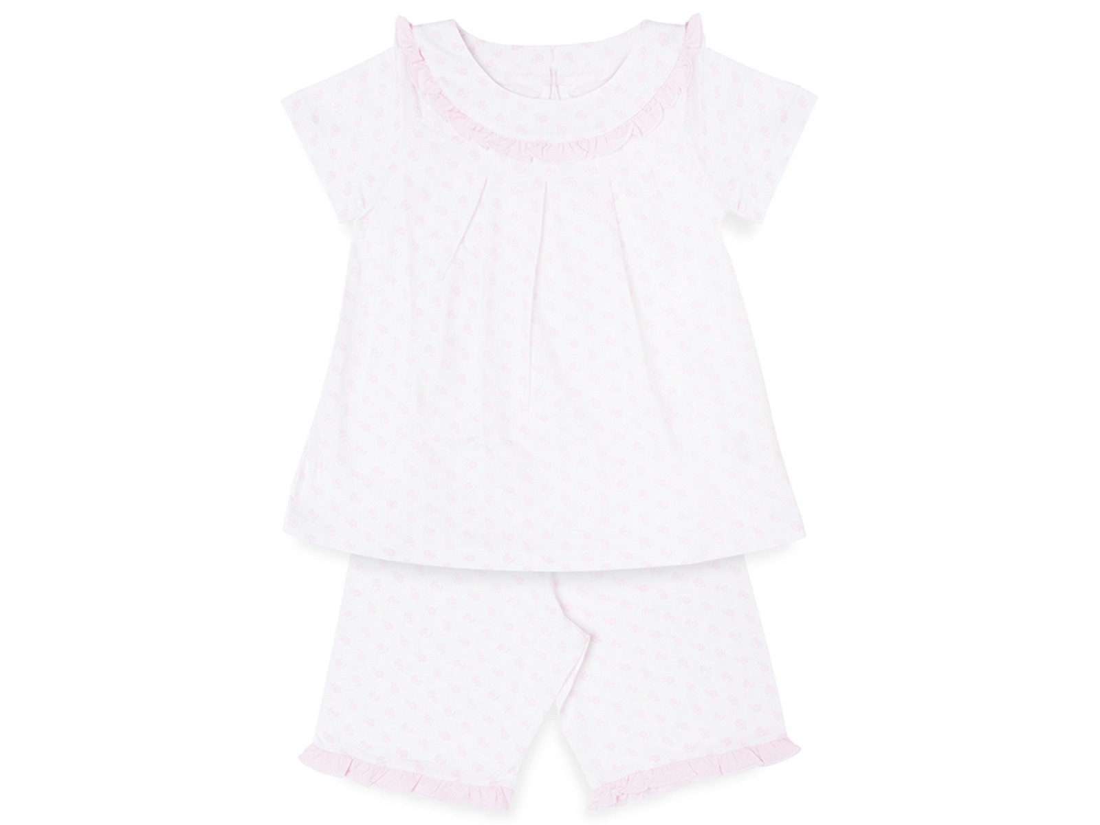 Siebaneck, i pigiami artigianali: - bambina - mod.37 vol bianco/rosa