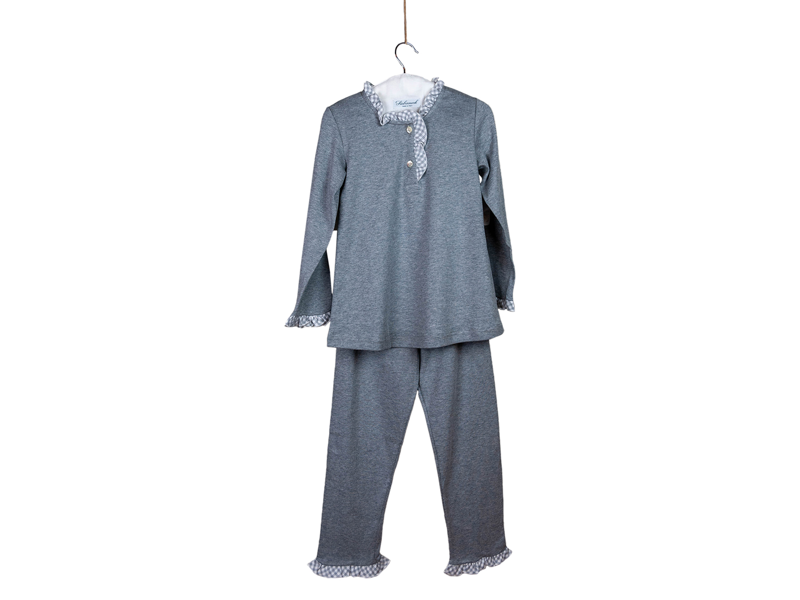 Siebaneck, i pigiami artigianali italiani: -bambina - mod.8 Bis grigio