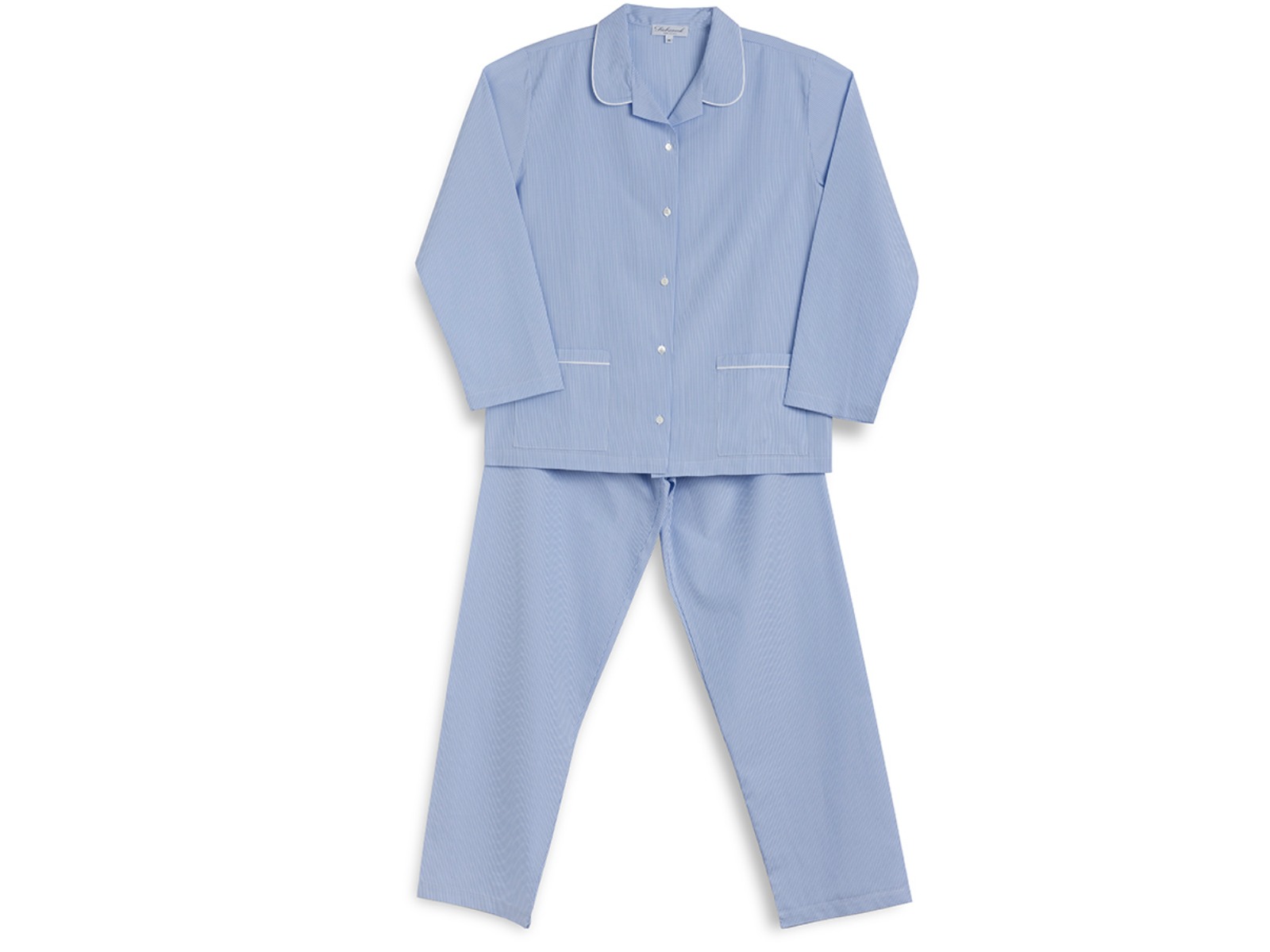 Siebaneck, i pigiami artigianali italiani: - Donna - mod. 1 bis Donna azzurro con righe bianche 