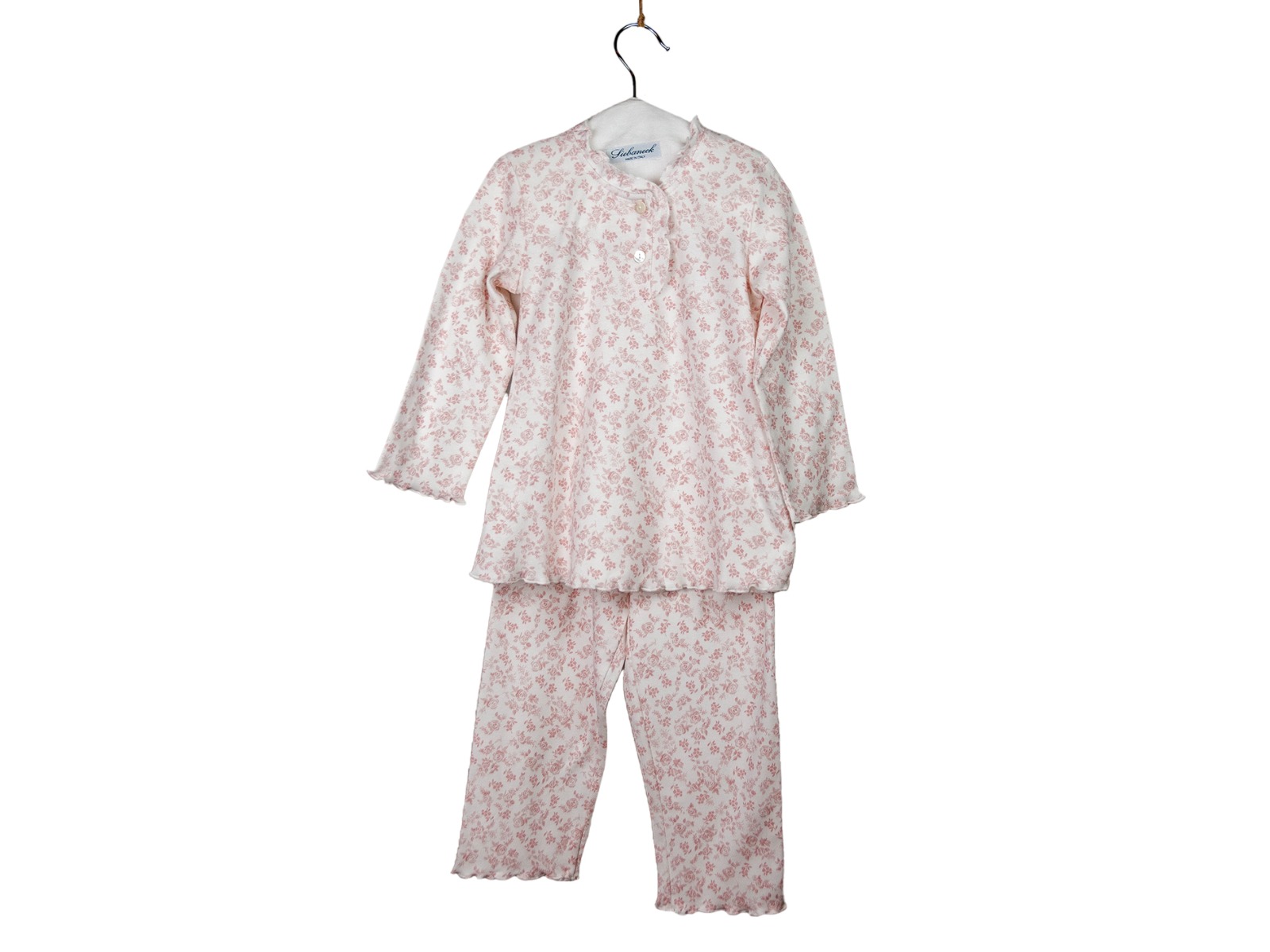 Siebaneck, i pigiami artigianali italiani: - bambina - mod.8 Bis rosa