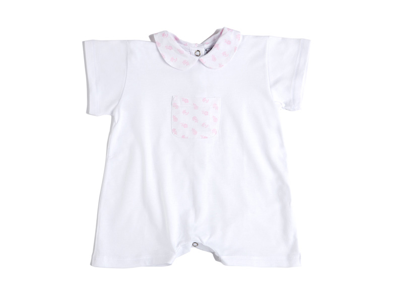 Siebaneck, i pigiami artigianali italiani: - Neonato - mod. 95 bianco/rosa