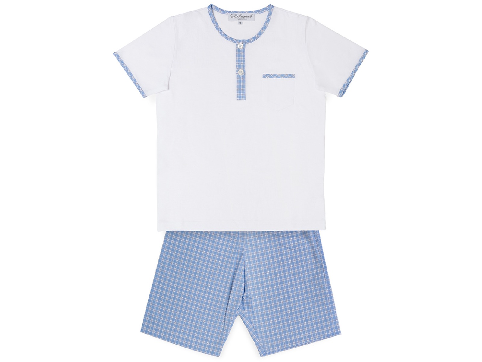 Siebaneck, i pigiami artigianali italiani: - bambino - Mod.121 bianco 