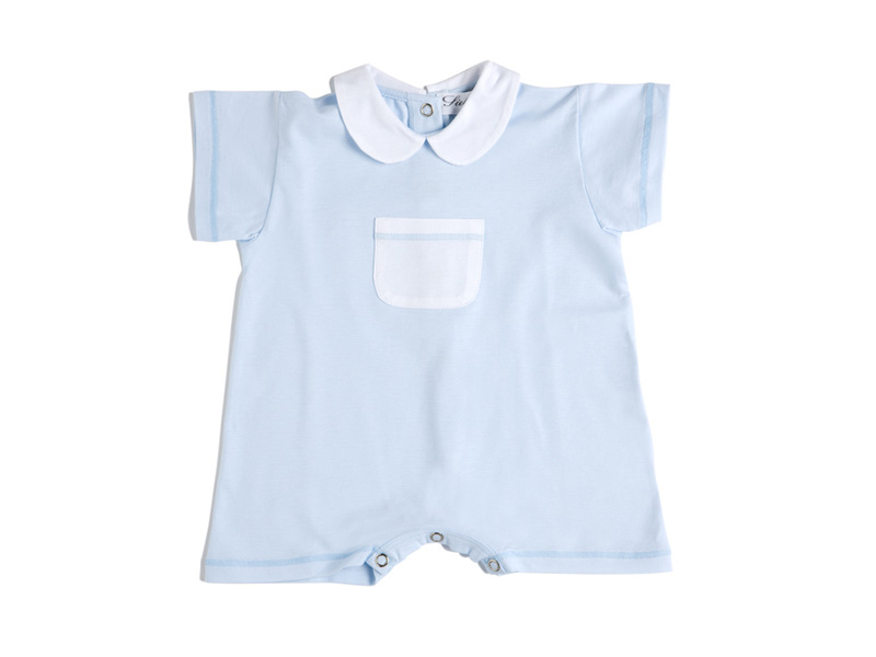 Siebaneck, i pigiami artigianali italiani: - Neonato - mod. 95 azzurro/bianco
