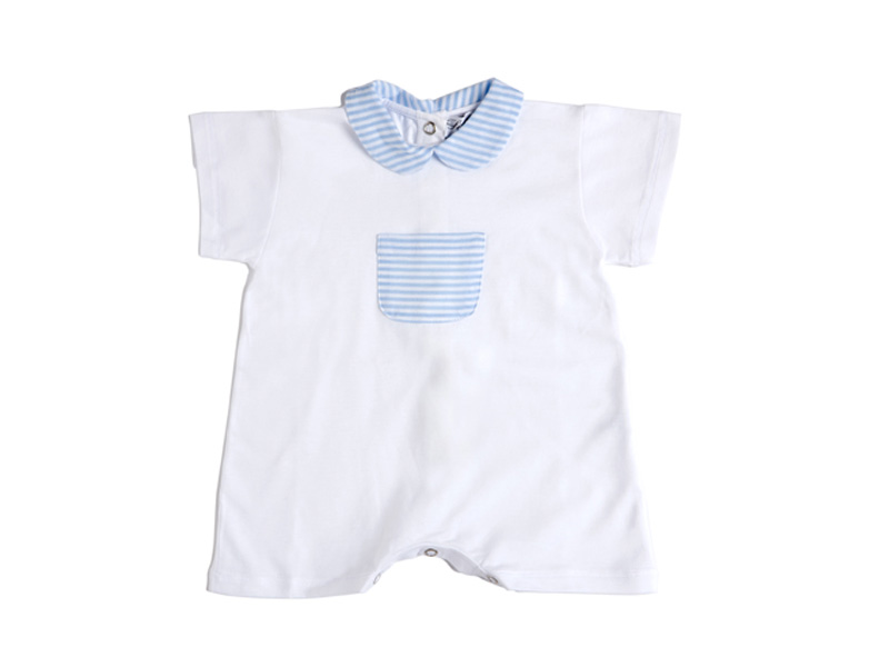 Siebaneck, i pigiami artigianali italiani: - Neonato - mod. 95 bianco/azzurro