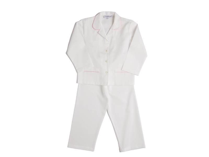 Siebaneck, i pigiami artigianali: - bambina - mod.1 bianco/rosa